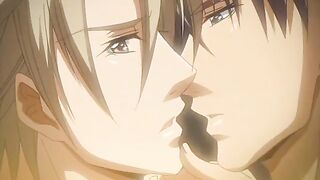 Two hentai guys having hot sex in bed