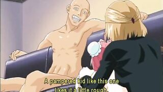 Busty hentai coed brutally groupfucked by bandits