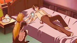 Hentai maid taking bath and self masturbating