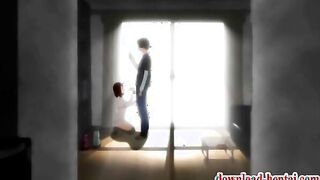 Hentai cutie with hot oral sex