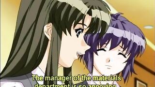 Two hentai coeds threesome hard fucked in the classroom