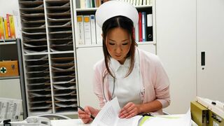 Asian nurse getting her wet pink pussy checked out