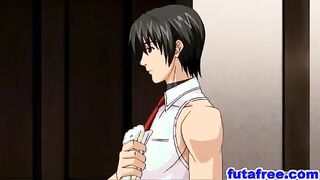 Hentai dickgirl gets her stuff licked