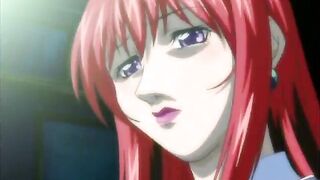 Redhead hentai babe in gangbang action