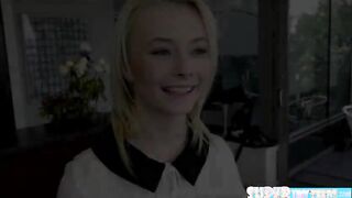 Beautiful Petite Maddy Rose gets her tight pink pussy hammered