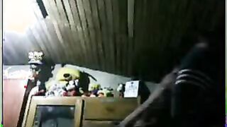 Hot spanish babe strips and rubs her pussy