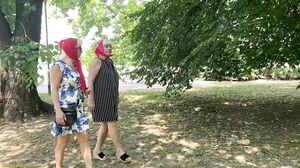 Grandma Judit & Granny Anna Public bukkake anal orgy