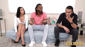 SKINNY, BUSTY WIFE CHEATS ON HER HUSBAND AND THE CUCKOLD WATCHES