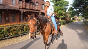 Riding a horse and fucked in a saloon
