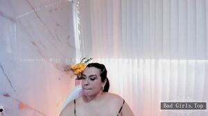 Natural huge tits BBW web milf with big dildo