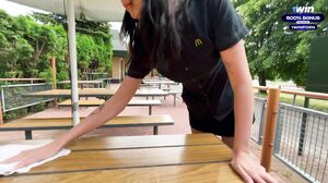 Eva Soda - Risky public sex in the toilet Fucked a McDonald's worker because of spilled soda! - Eva Soda
