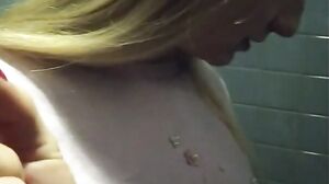 Eleo and Mish - ame to Buy Pizza and got Cum in her Mouth in Public Toilet
