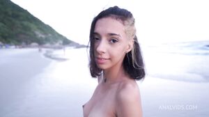 Horny Khali NOIRE naked and sucks dicks at the nude beach and car, then fuck 2 big cocks (DP, anal, public sex, No makeup, ATM) OBi54 in 4K