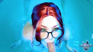 Amber_Hallibell - Redhead Cleans Pool Cleaner's Dick POV