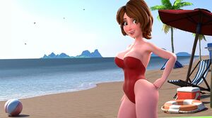 Aunt Casss Sunny Beach Vacation Turns Into Wet MILF Fuckfest (4K HENTAI)