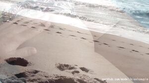kissicouple - Perfect pussy on public beach taking a premature creampie