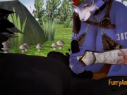 Furry Hentai eD - Blue Wolf and Black Wolf sex in the forest