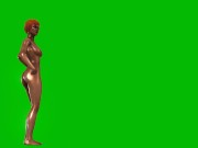 Naked girl hot Pole dance green screen animation cartoon o2