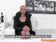 Fake Agent Massive tits short hair babe loves agent cock