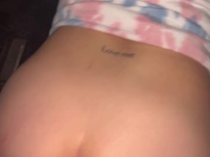 My friend invites me to fuck her in the car! Lace thong!