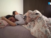 I'm having a horrible day but my friend's wife gives me a hard lesbian cumshot