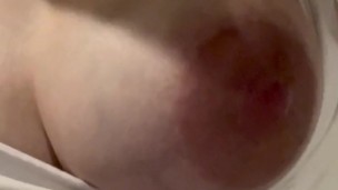 Anisetits steps in bath, pussy slick with warm water