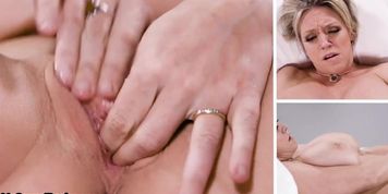 SQUIRTINGLEZ HD - Busty solo amateur mature lady fingers pussy after casting