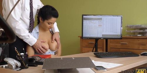 LOAN4K. Crazy sex on the desk in loan office for necessary money