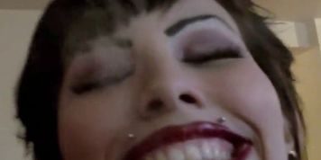 Pierced goth smoker blowjob