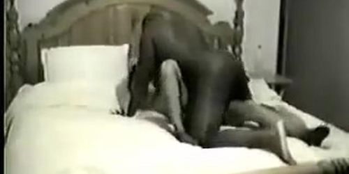 Filming my sweet wife Kathy fucking black friend in our bed