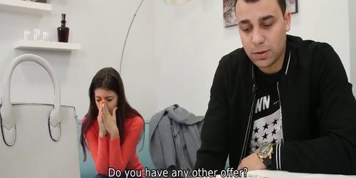 HUNT4K. Shaved pussy is penetrated rough in front of her bf