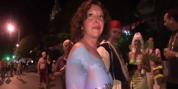 Naked body Paint Street Party Milfs (Nestee Shy)