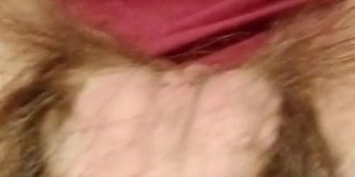Self Spanking a VERY HAIRY Pink Pussy Barehand Bush Slaps (selfspanking)