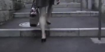 Stunned whimsical oriental doll gets surprised during fast sharking encounter