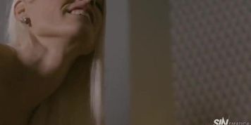 Blonde with big boobs enjoys deep anal with a pumped up black man