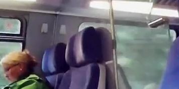 Perverted wanks in front woman