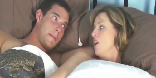 Sharing hotel bed with lonely mature woman