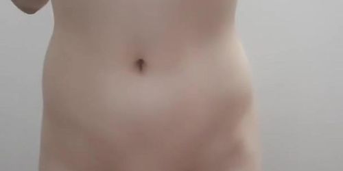 Slim waisted bitch touches her small tits and mastrubate pink pussy