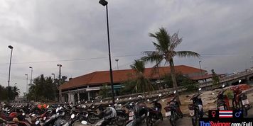 Real amateur couple blowjob and sex outdoor in public on an island