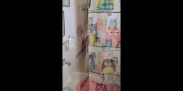 Spying on Granny Shower Water Masturbating Hard Or