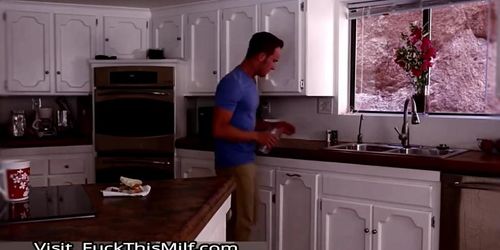Step Mom teaches step sons gf how to fuck