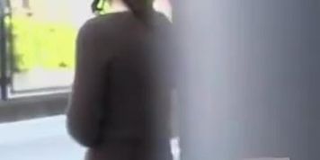 Asian girl skirt sharked while crossing the street