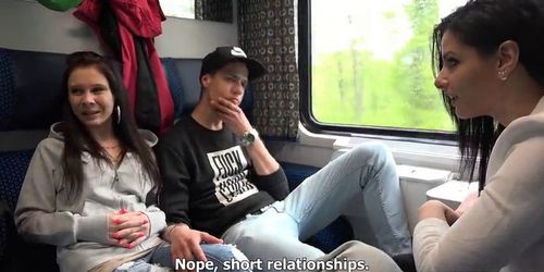 CZECHCOUPLES - Foursome Sex in Public TRAIN