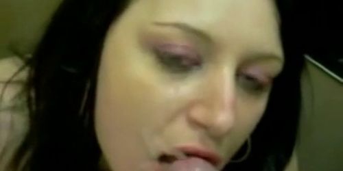 Anja sucking slut who loves cum in her mouth