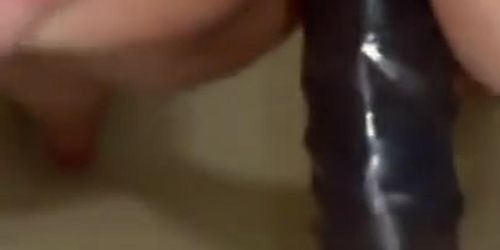 BBW Takes Toy in the Shower