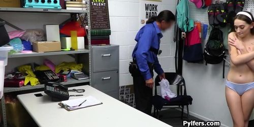 Trying stolen dildo and officers dick at the office