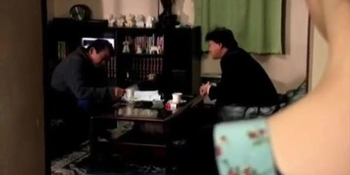Aged husband, cuckold japanese wife