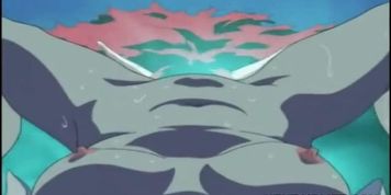Anime girl with nice boobs gets fucked in alley by a monster cock