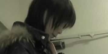 Hot Asian milf got skirt sharked inside of the building