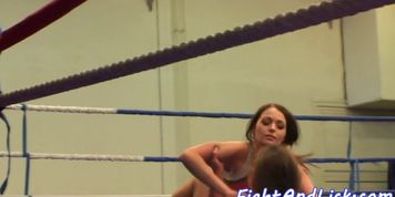 Bigtit babes wrestling passionately